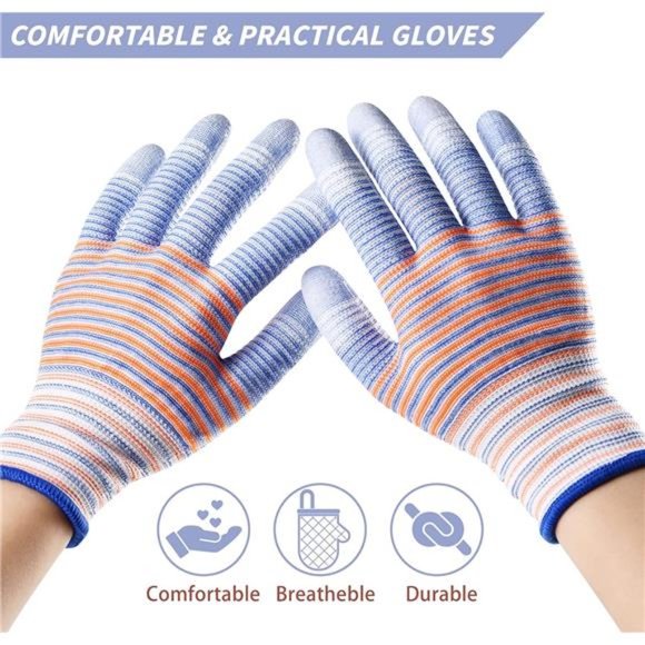Rubber Gloves - Gardening Gloves 12 Pairs, Breathable Working Gloves - Summer - Picture 6 of 7